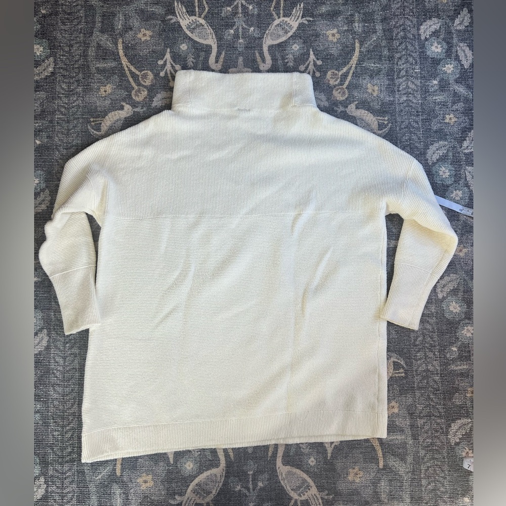 Free People Off White Cream oversized Mock cowl neck  tunic sweater - Picture 5 of 7